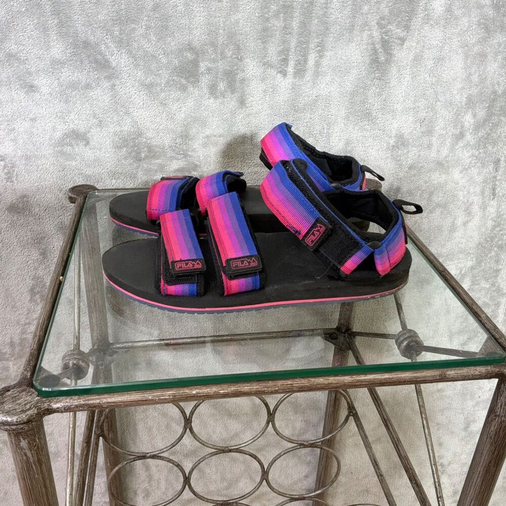 FILA Sport Sandals Women's Size 6.5 Shoe Strap pink blue ombre